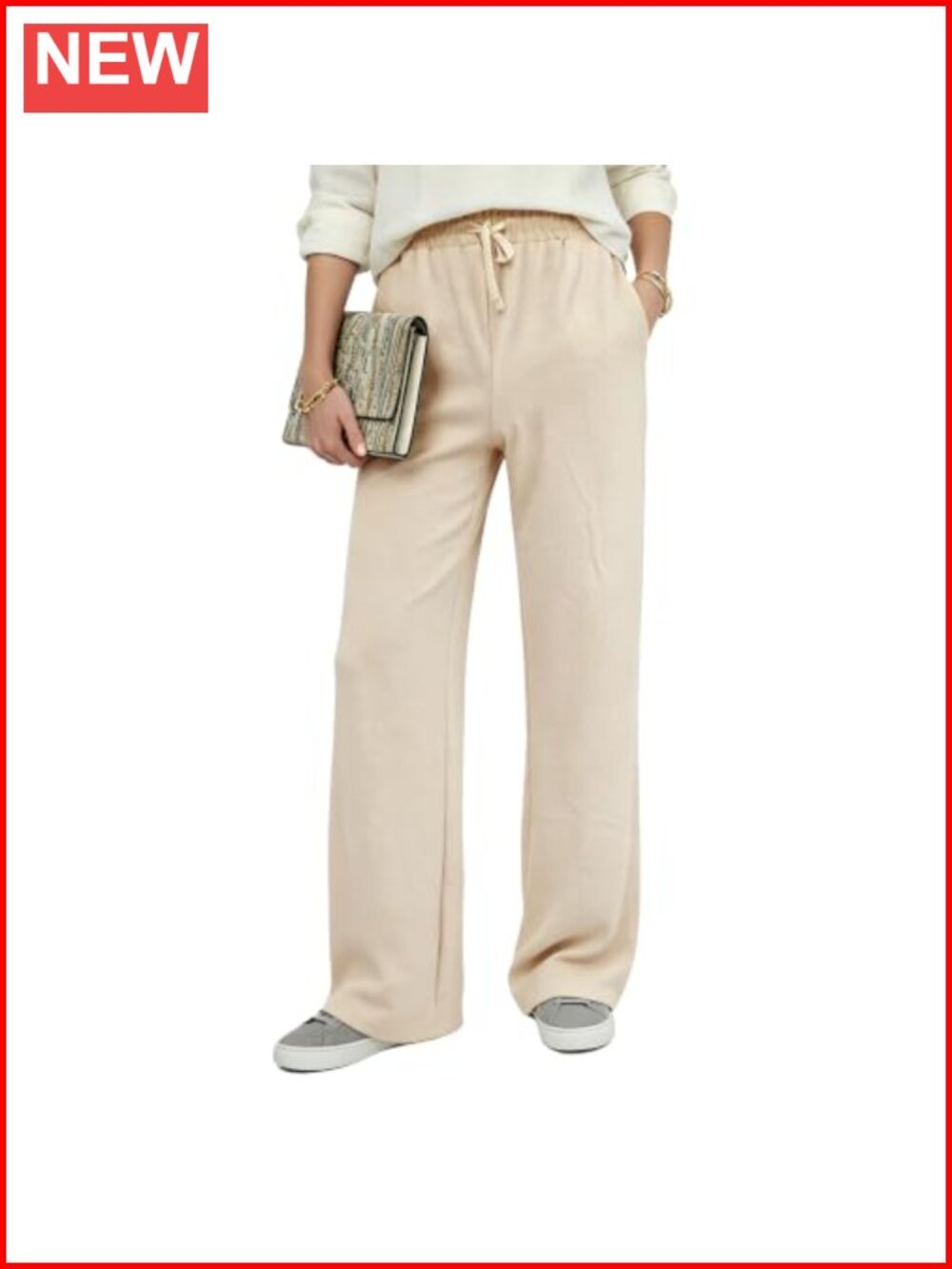 Womens French Terry Sweatpants High Waist Loose Lounge Athletic Pants with